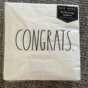 Rae Dunn White 'Congrats' Beverage Napkins